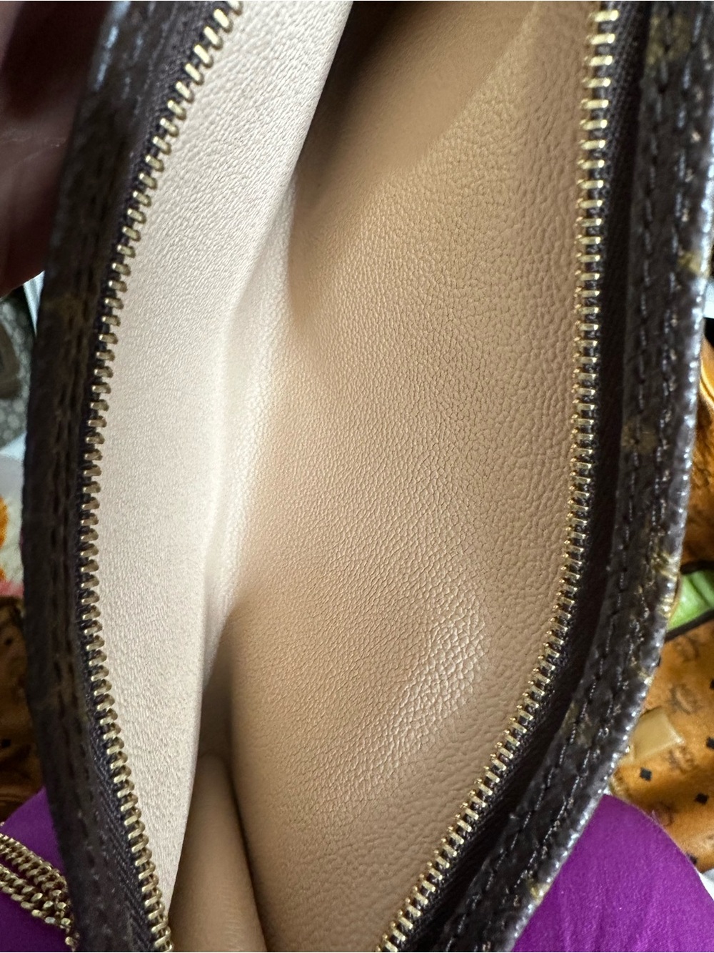 Louis Vuitton Brown Monogram Canvas Gold Chain Shoulder Bag - Picture 5 of 6